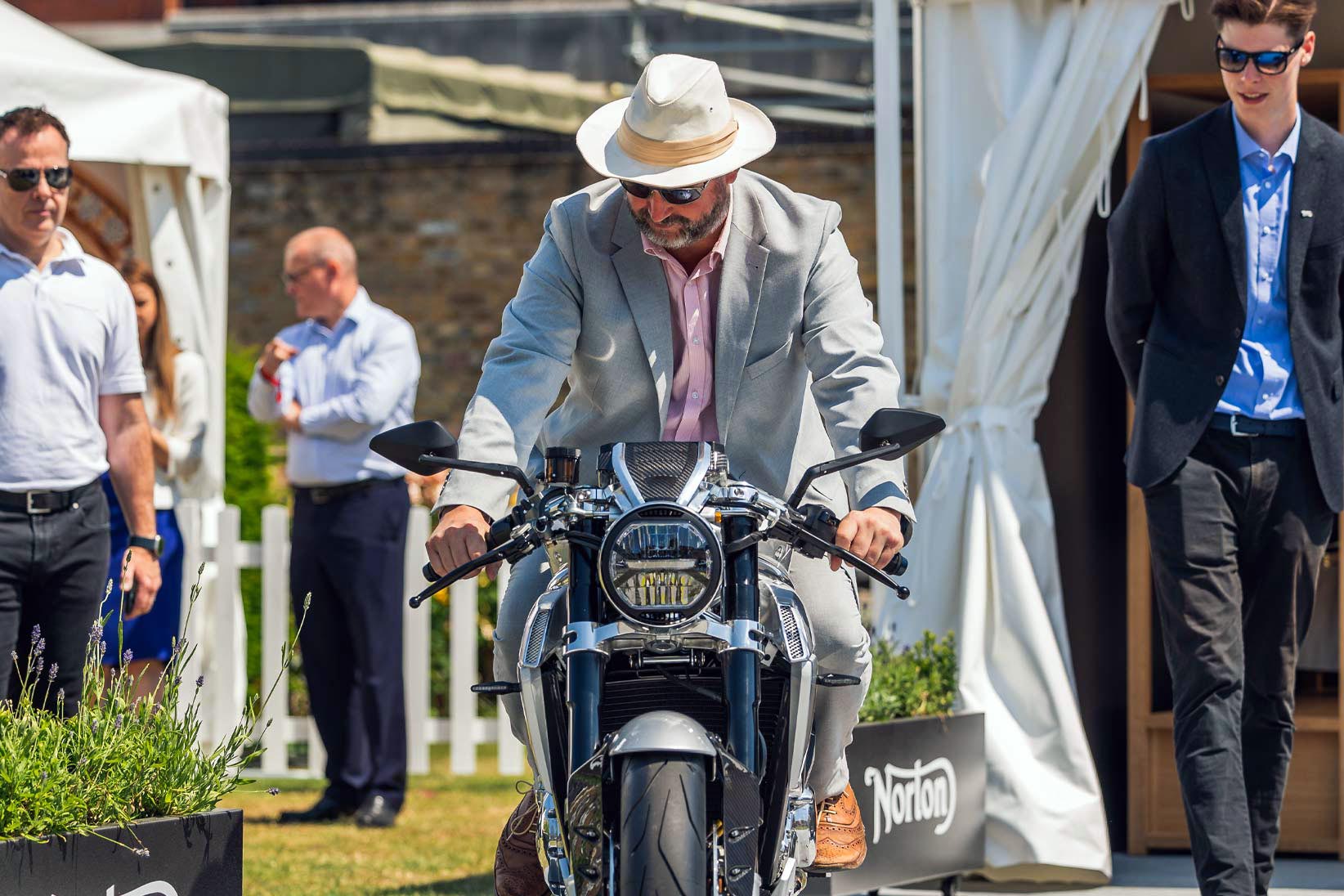 Riding A Motorbike at London Concours